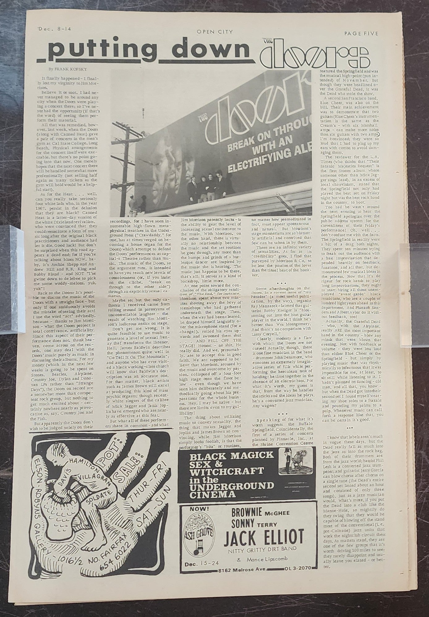 OPEN CITY No. 32, Dec. 8–14, 1967 — Bukowski on LeRoi Jones, Radio Free Oz at the Magic Mushroom