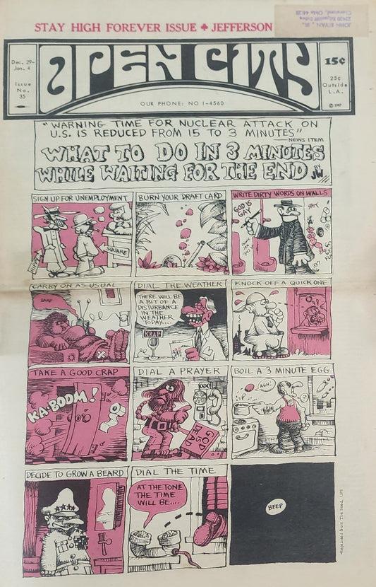 OPEN CITY No. 35, Dec. 29–Jan. 4, 1967/68 — Bukowski's Love Letter to Liza, Jefferson Airplane, The Fugs, Chambers Bros.