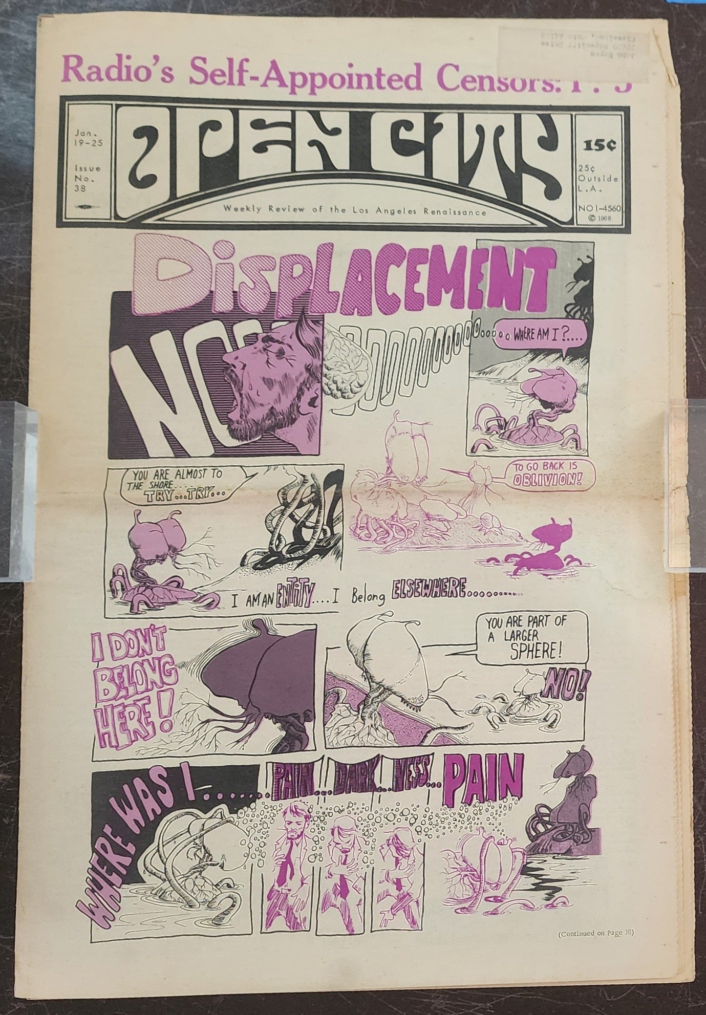 OPEN CITY No. 38, Jan. 18–23, 1968 — Bukowski at Moyamensing Prison, Larry Hama, Draft Dodging, Courtney Taylor Public Enemy No. 1