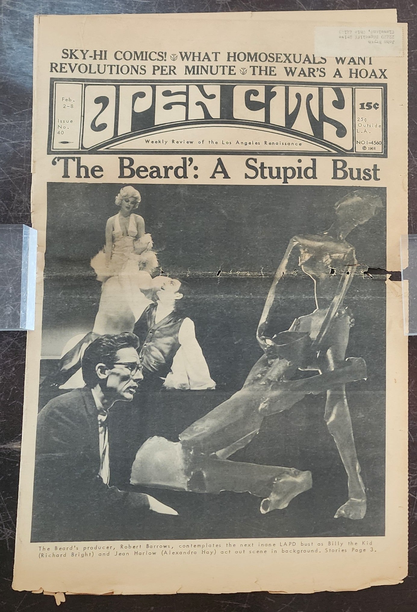 OPEN CITY No. 40, Feb. 2–8, 1968 — Bukowski on the Bomb and the Pueblo Crisis, The Beard Bust, Electric Flag