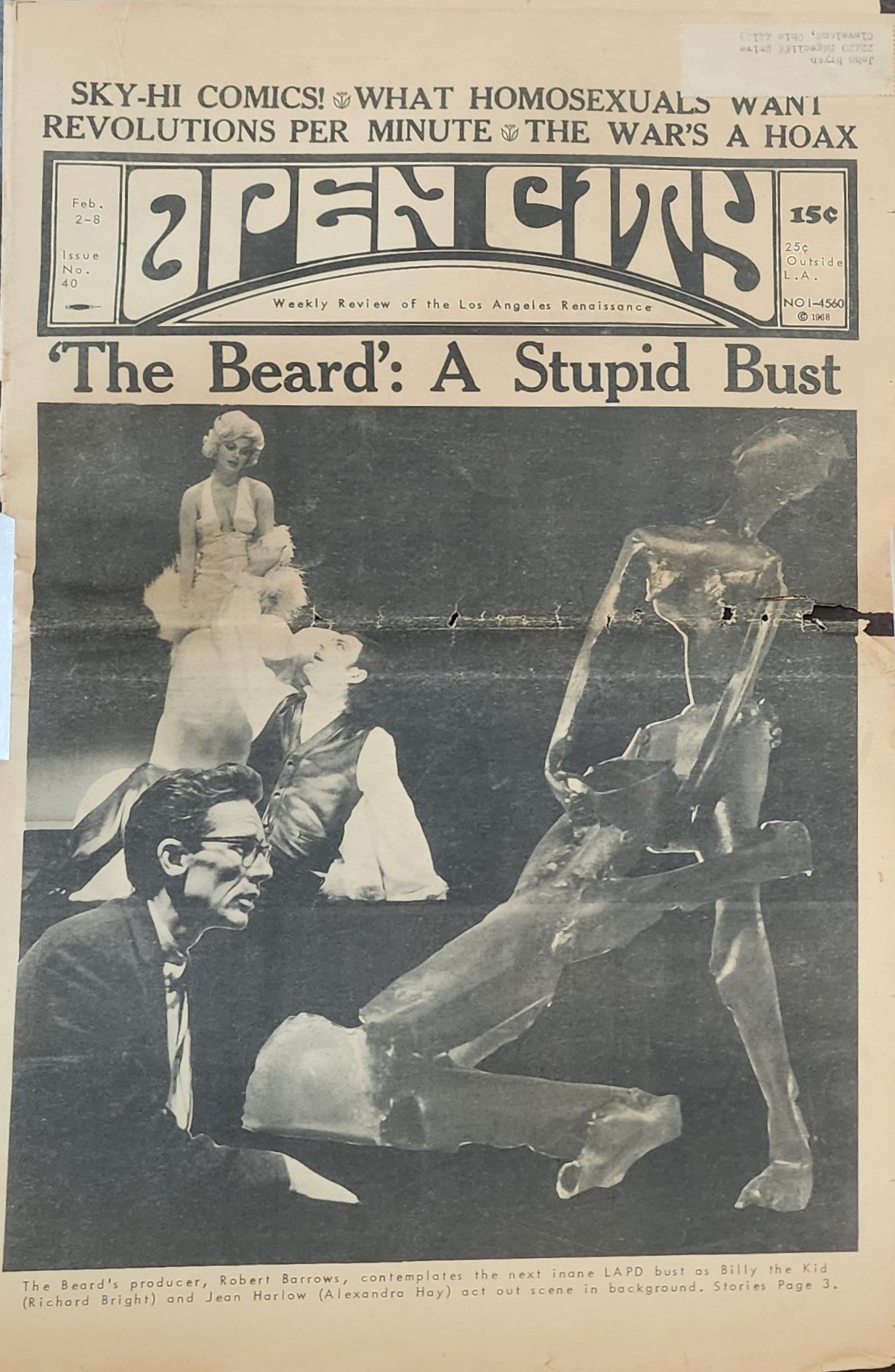 OPEN CITY No. 40, Feb. 2–8, 1968 — Bukowski on the Bomb and the Pueblo Crisis, The Beard Bust, Electric Flag