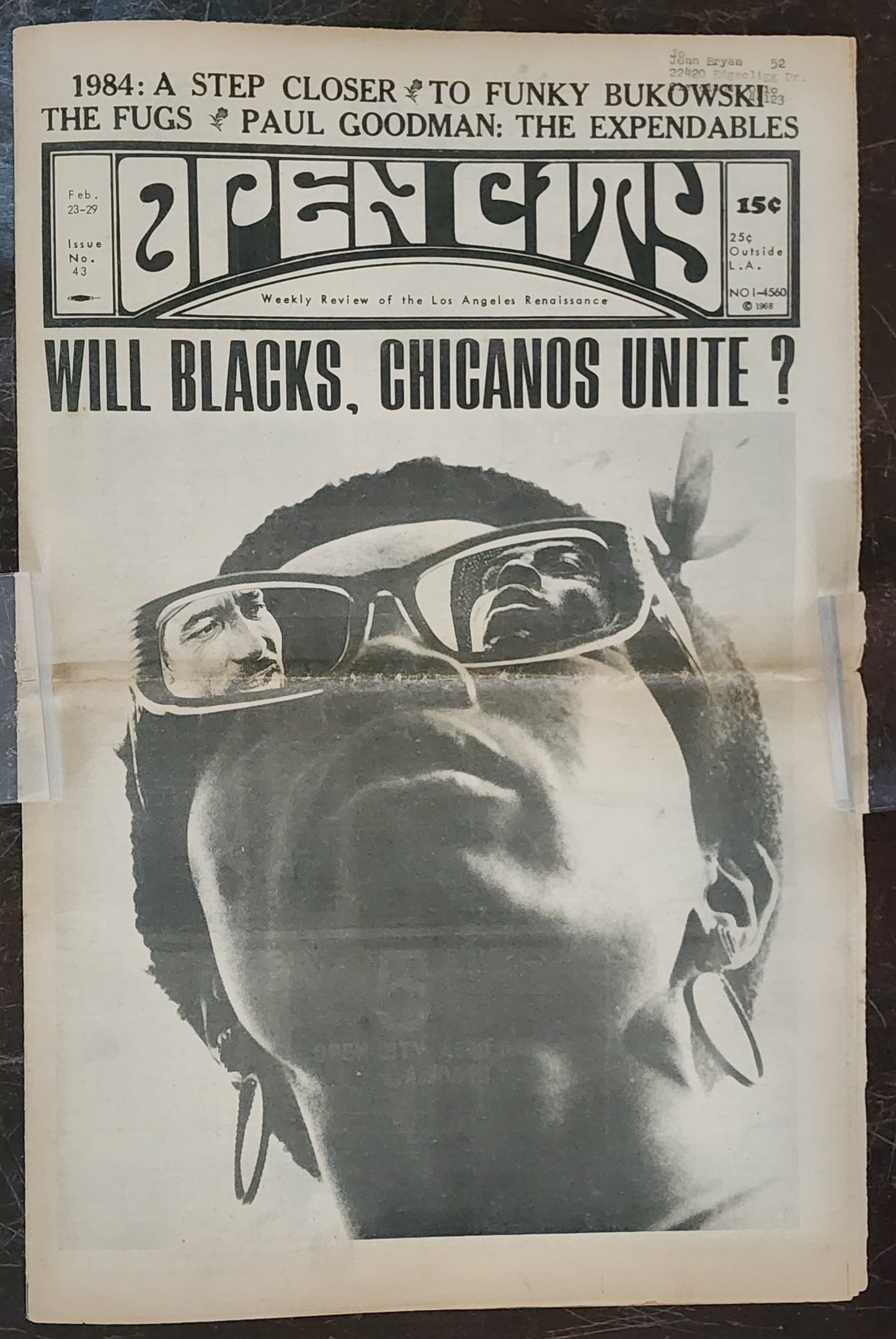 OPEN CITY No. 43, Feb. 23–29, 1968 — Bukowski Notes, The Fugs, LA Free Press