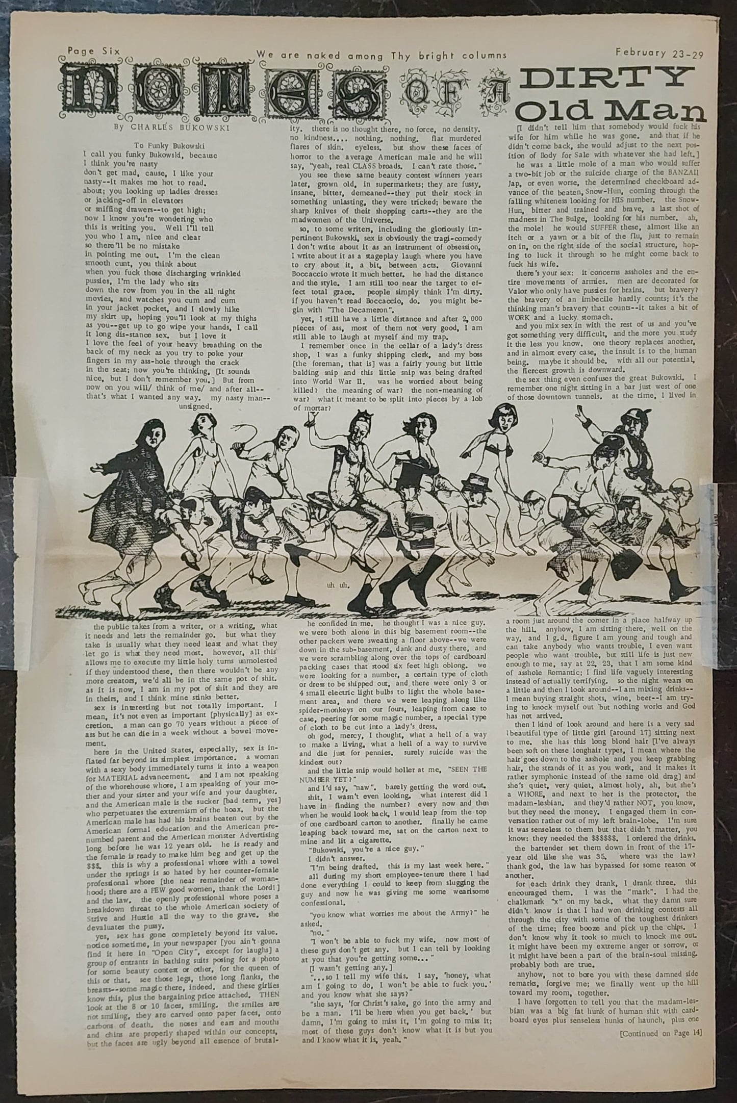 OPEN CITY No. 43, Feb. 23–29, 1968 — Bukowski Notes, The Fugs, LA Free Press