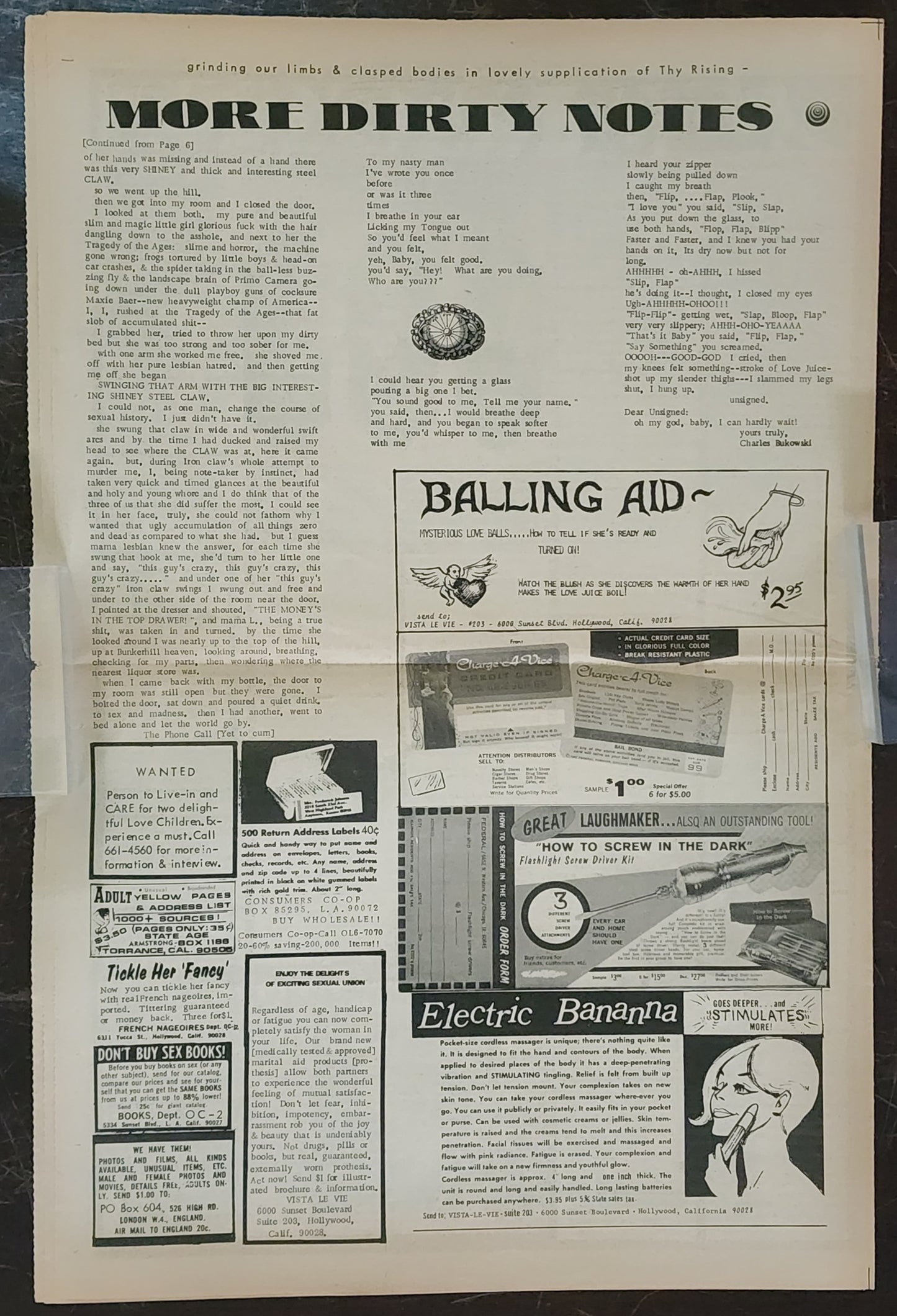 OPEN CITY No. 43, Feb. 23–29, 1968 — Bukowski Notes, The Fugs, LA Free Press