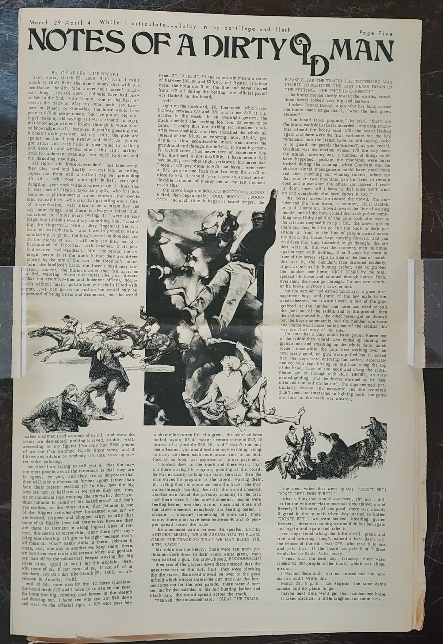 OPEN CITY No. 48, Mar. 29–Apr. 4, 1968 — Bukowski at the Races, The Doors, Judy Collins, Tim Buckley, Paul Butterfield Blues Band, Yippie Presidential Campaign