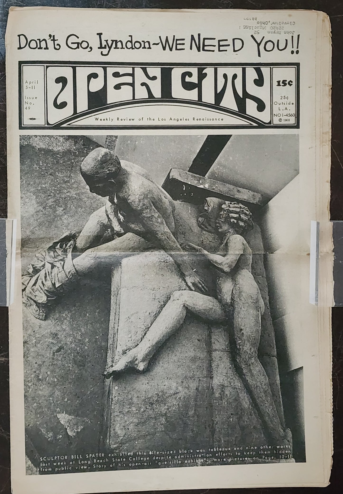 OPEN CITY No. 49, Apr. 5–11, 1968 — Bukowski Notes, Blood Sweat and Tears, H. Rap Brown, LBJ Withdrawal