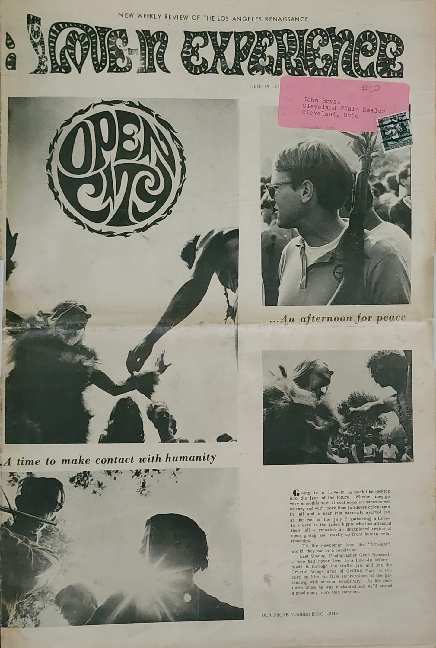 OPEN CITY No. 10, July 7–13, 1967 — Bukowski Interviews Jon Webb of LouJon Press, The Doors, Jefferson Airplane, Richard Pryor, Griffith Park Love-In