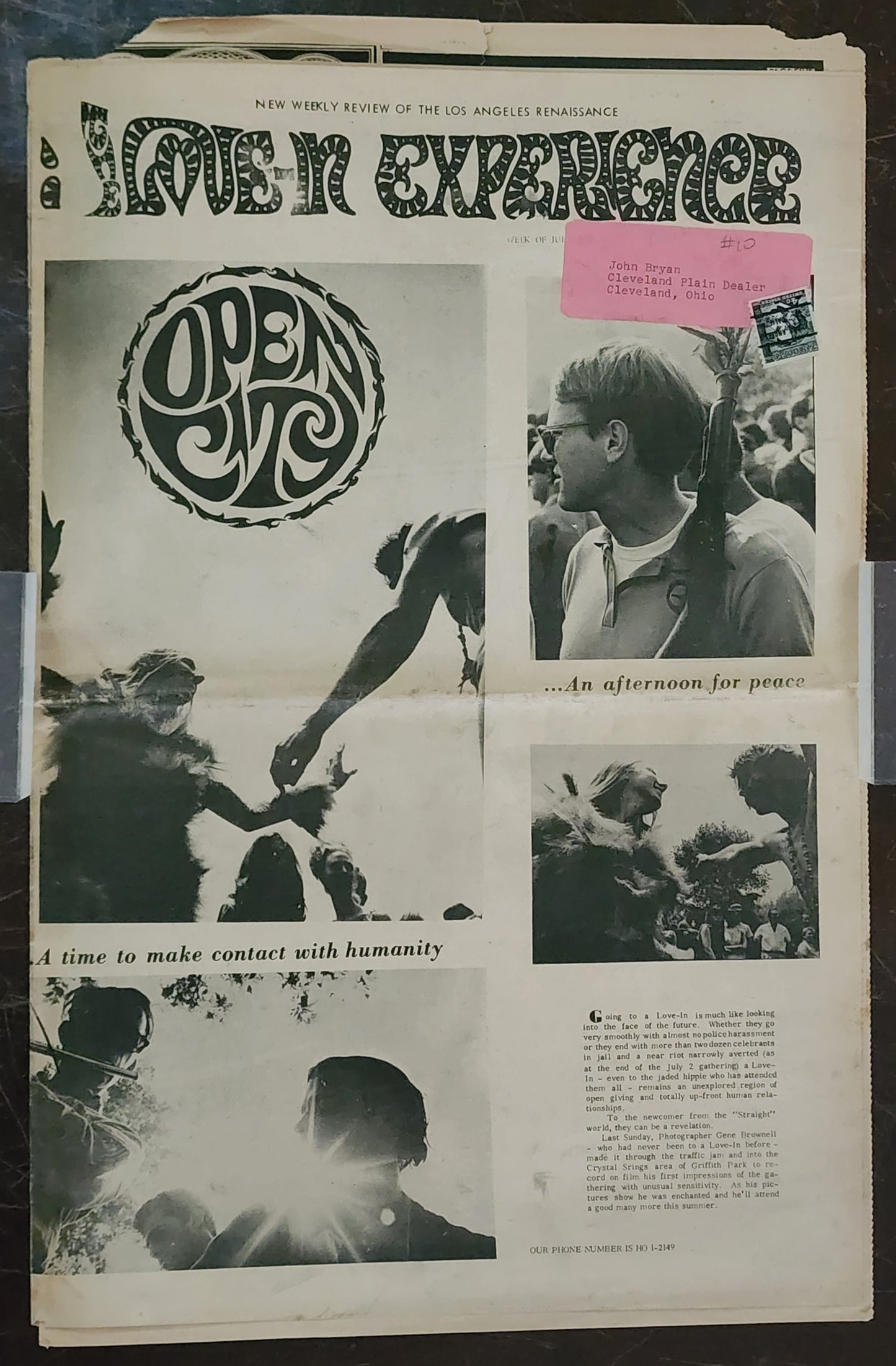 OPEN CITY No. 10, July 7–13, 1967 — Bukowski Interviews Jon Webb of LouJon Press, The Doors, Jefferson Airplane, Richard Pryor, Griffith Park Love-In