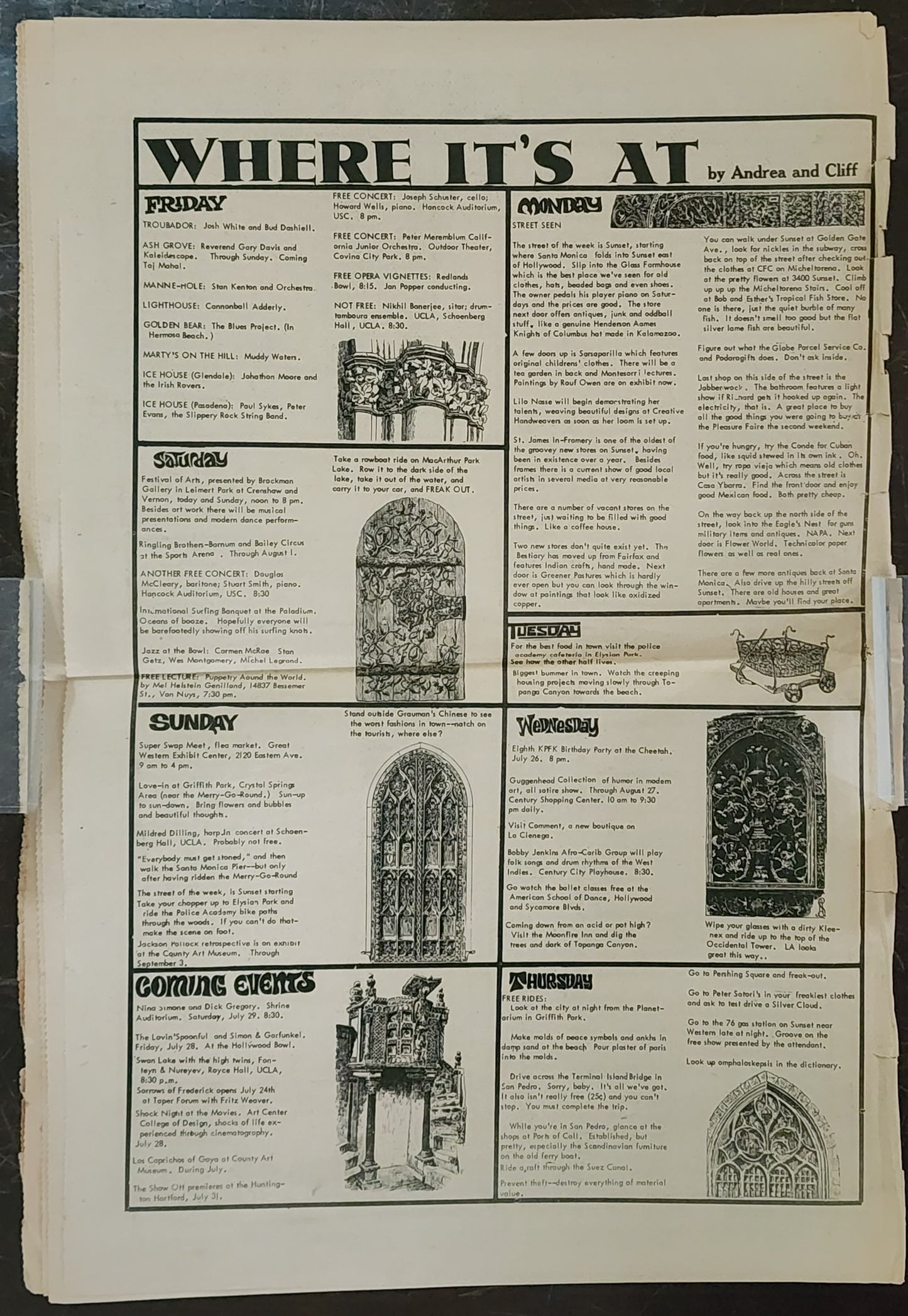 OPEN CITY No. 12, July 21–27, 1967 — Bukowski Notes, John Thomas, Nina Simone, Simon & Garfunkel, LA Head Shops