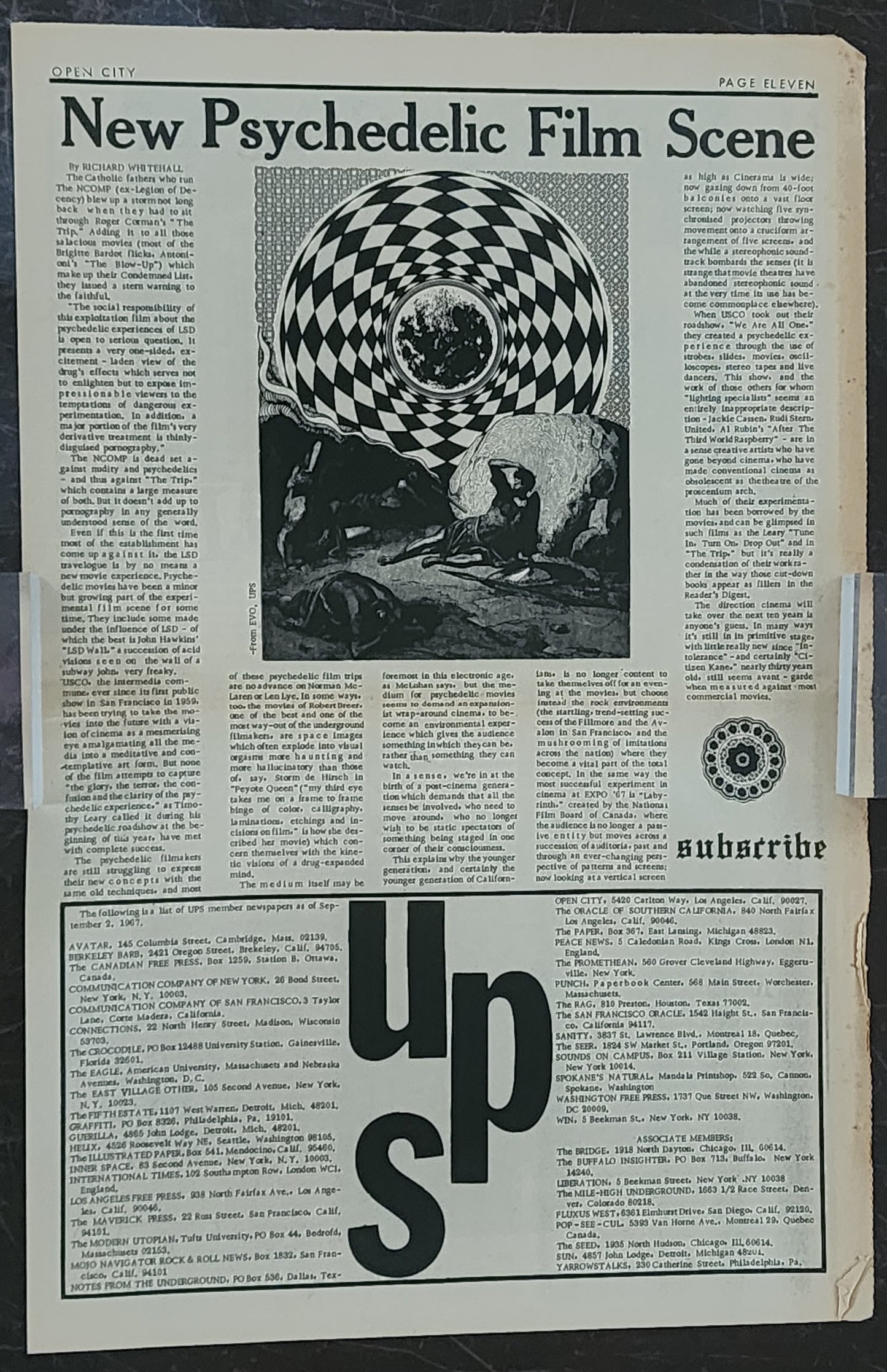 OPEN CITY No. 20, Sept. 14–20, 1967 — Bukowski on the Pot Scene, George Harrison Interviewed by Derek Taylor, Steven Richmond