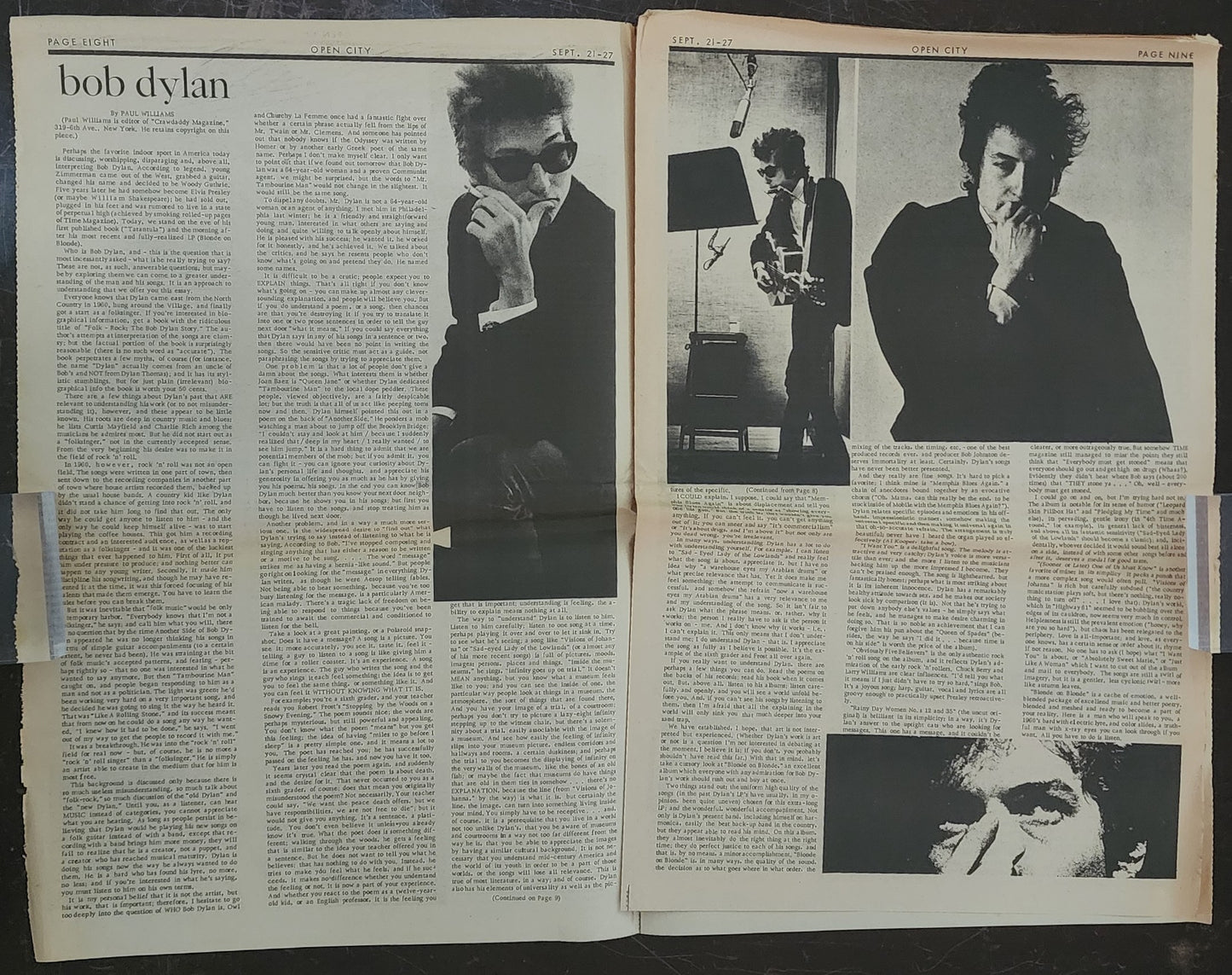OPEN CITY No. 21, Sept. 21–27, 1967 — Bukowski Notes, Rolling Stones, The Doors, Bob Dylan, Dizzy Gillespie, Lightnin' Hopkins