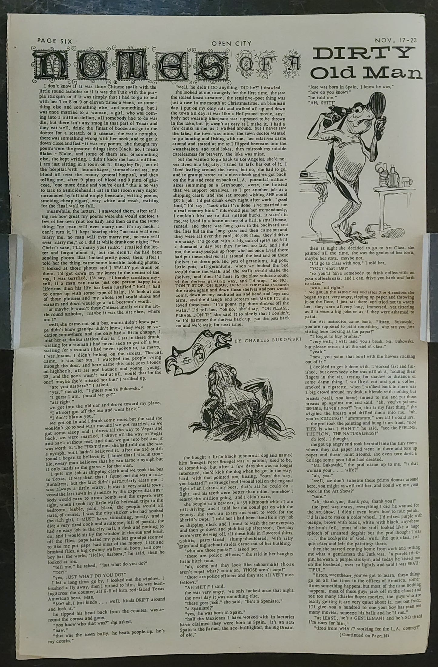 OPEN CITY No. 29, Nov. 17–23, 1967 — Bukowski on Barbara Frye, Canned Heat, Ramblin' Jack Elliott, Tim Buckley, End of the Love-In Era