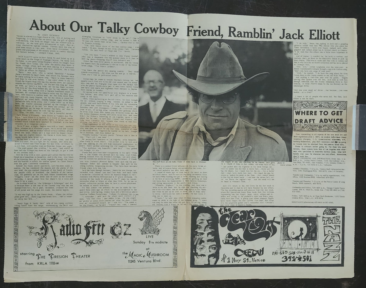 OPEN CITY No. 29, Nov. 17–23, 1967 — Bukowski on Barbara Frye, Canned Heat, Ramblin' Jack Elliott, Tim Buckley, End of the Love-In Era