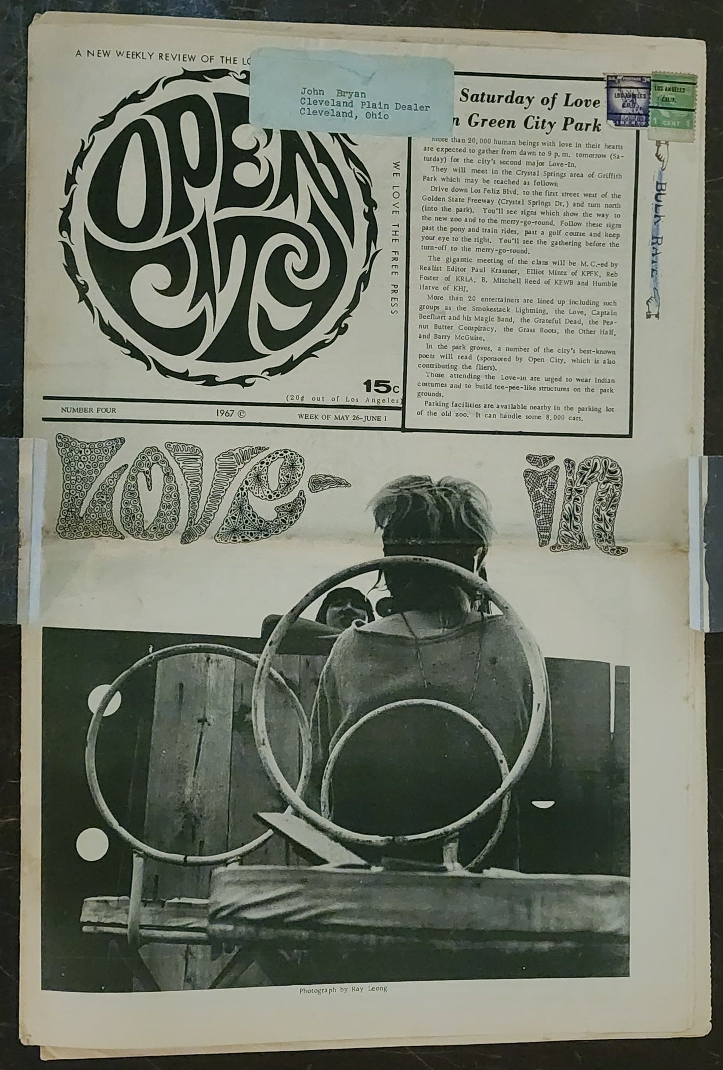 OPEN CITY No. 4, May 26–June 1, 1967 — Bukowski Aphorisms, Stokeley Carmichael, Richard Alpert, Grateful Dead, Captain Beefheart, Carl Wilson Draft Refusal