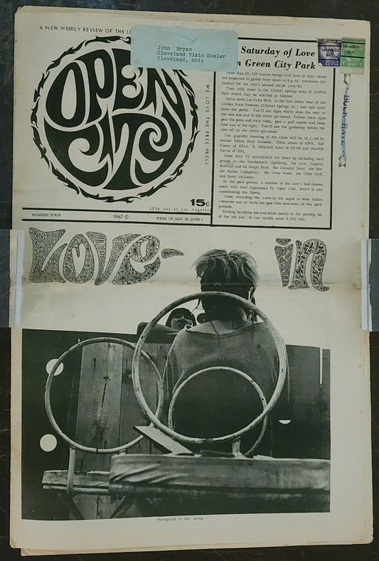 OPEN CITY No. 4, May 26–June 1, 1967 — Bukowski Aphorisms, Stokeley Carmichael, Richard Alpert, Grateful Dead, Captain Beefheart, Carl Wilson Draft Refusal