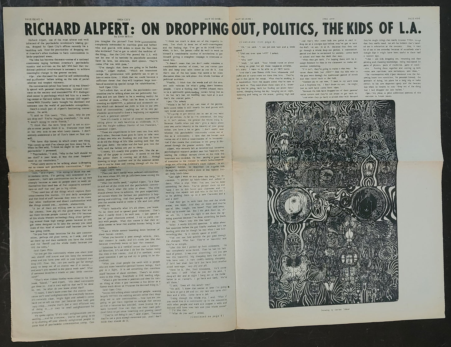 OPEN CITY No. 4, May 26–June 1, 1967 — Bukowski Aphorisms, Stokeley Carmichael, Richard Alpert, Grateful Dead, Captain Beefheart, Carl Wilson Draft Refusal