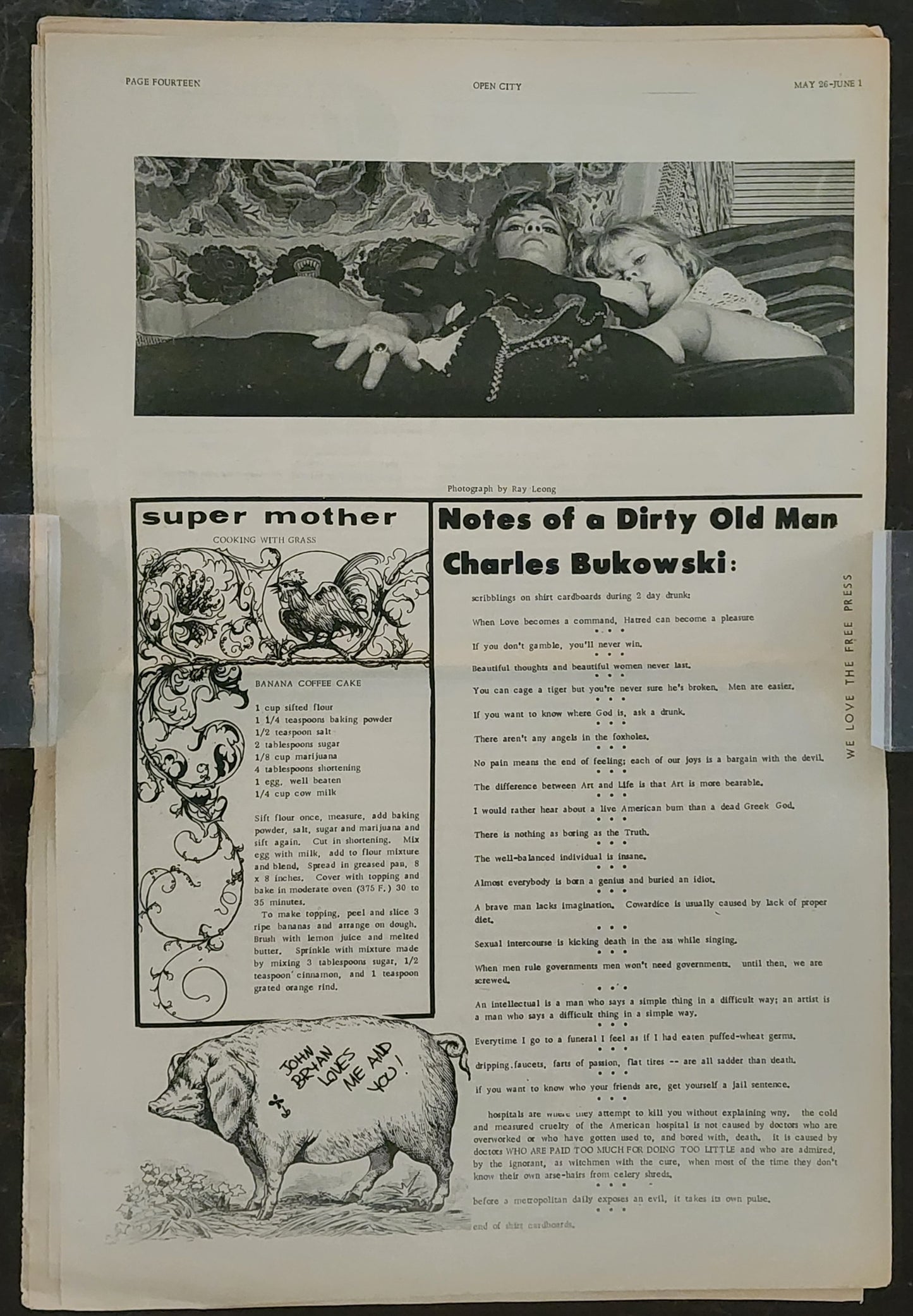 OPEN CITY No. 4, May 26–June 1, 1967 — Bukowski Aphorisms, Stokeley Carmichael, Richard Alpert, Grateful Dead, Captain Beefheart, Carl Wilson Draft Refusal