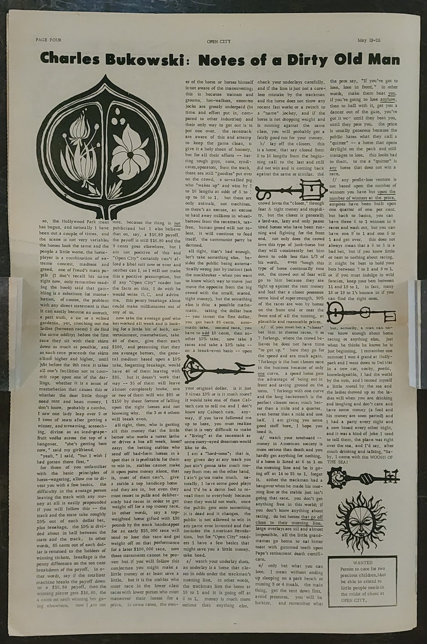 OPEN CITY No. 3, May 19–25, 1967 — Bukowski at the Races, Grateful Dead, Captain Beefheart, UCLA Free Speech Riot