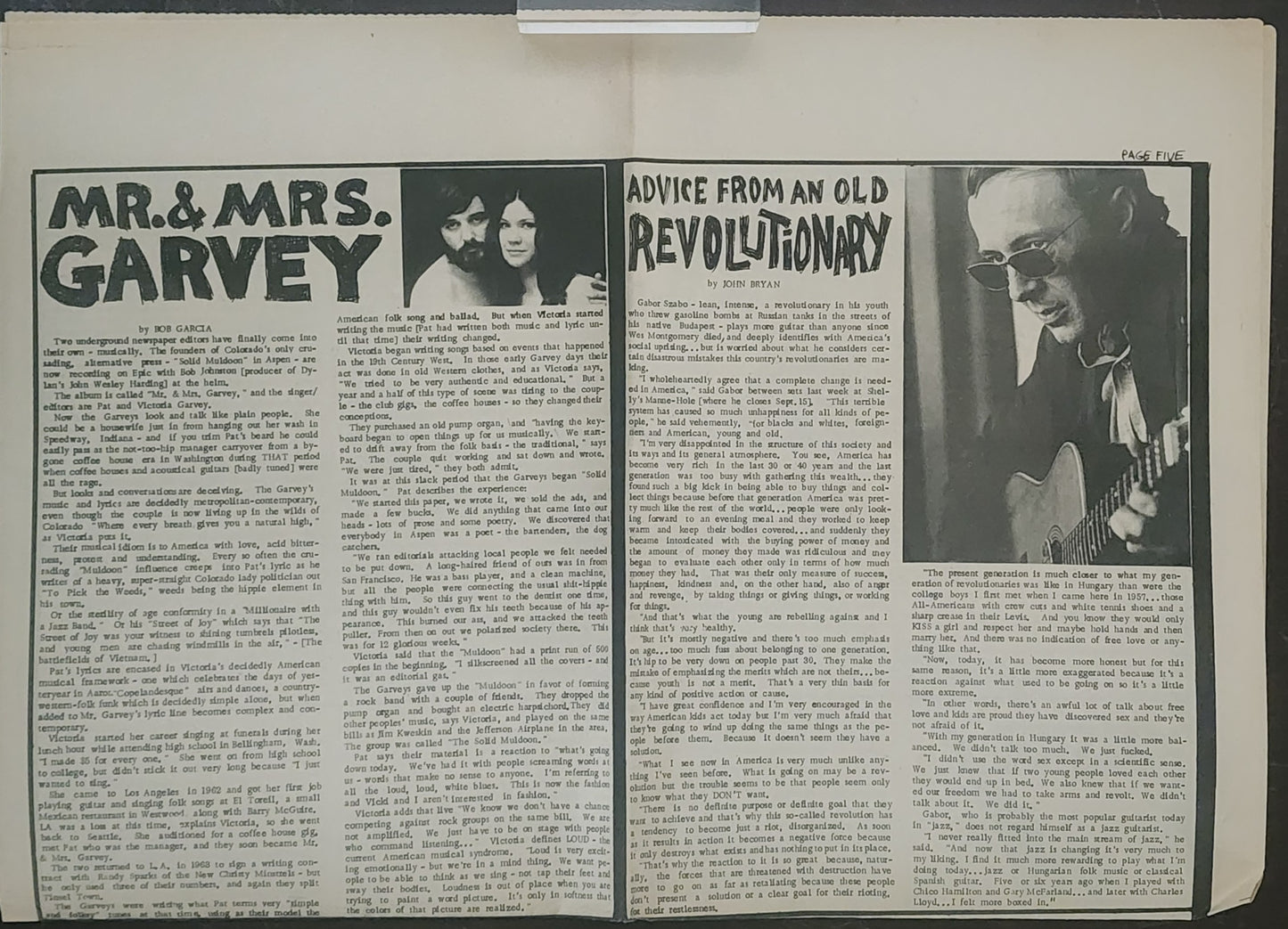OPEN CITY No. 69, Sept. 13–19, 1968 — Bukowski Baseball Column, Cops Zap Underground Comix, Crumb, Bob Dylan's Tarantula, , Gabor Szabo, Cannonball Adderley, Muddy Waters