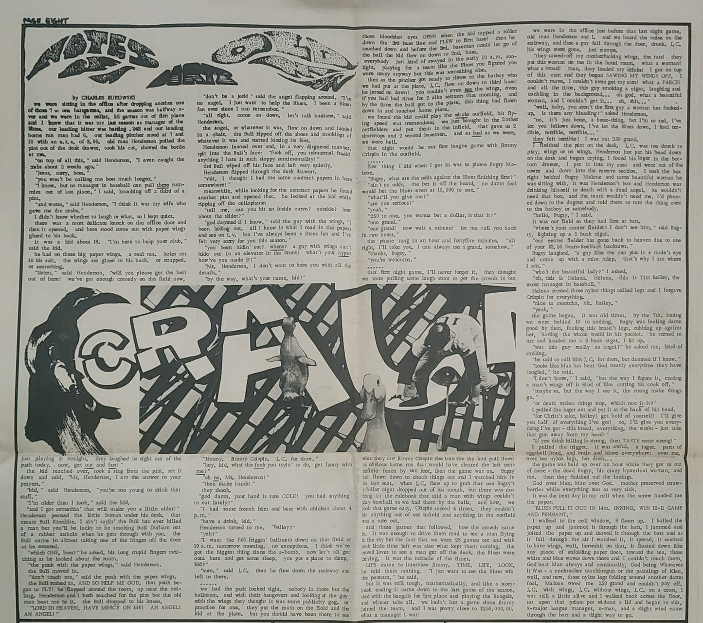 OPEN CITY No. 69, Sept. 13–19, 1968 — Bukowski Baseball Column, Cops Zap Underground Comix, Crumb, Bob Dylan's Tarantula, , Gabor Szabo, Cannonball Adderley, Muddy Waters