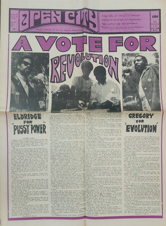 OPEN CITY No. 64, Aug. 9–15, 1968 — Bukowski at the Races and the Olympic Auditorium, Eldridge Cleaver, Dick Gregory, Newport Pop Festival, Jim Morrison