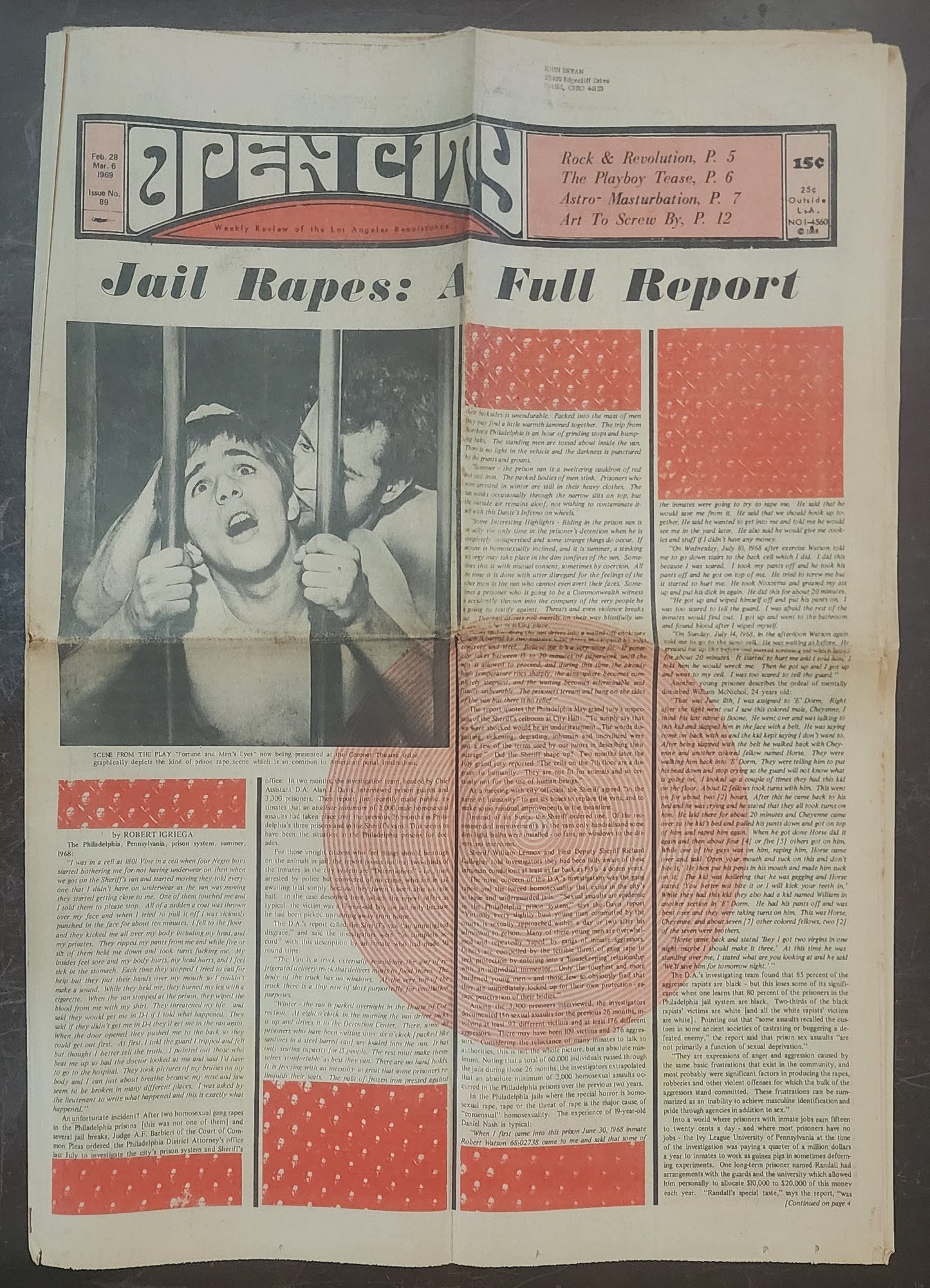 That's No. 89, Feb. 28–Mar. 6, 1969 — Bukowski Notes, Jethro Tull, Warhol's Flesh, GI Resistance, Jail Rapes Investigation