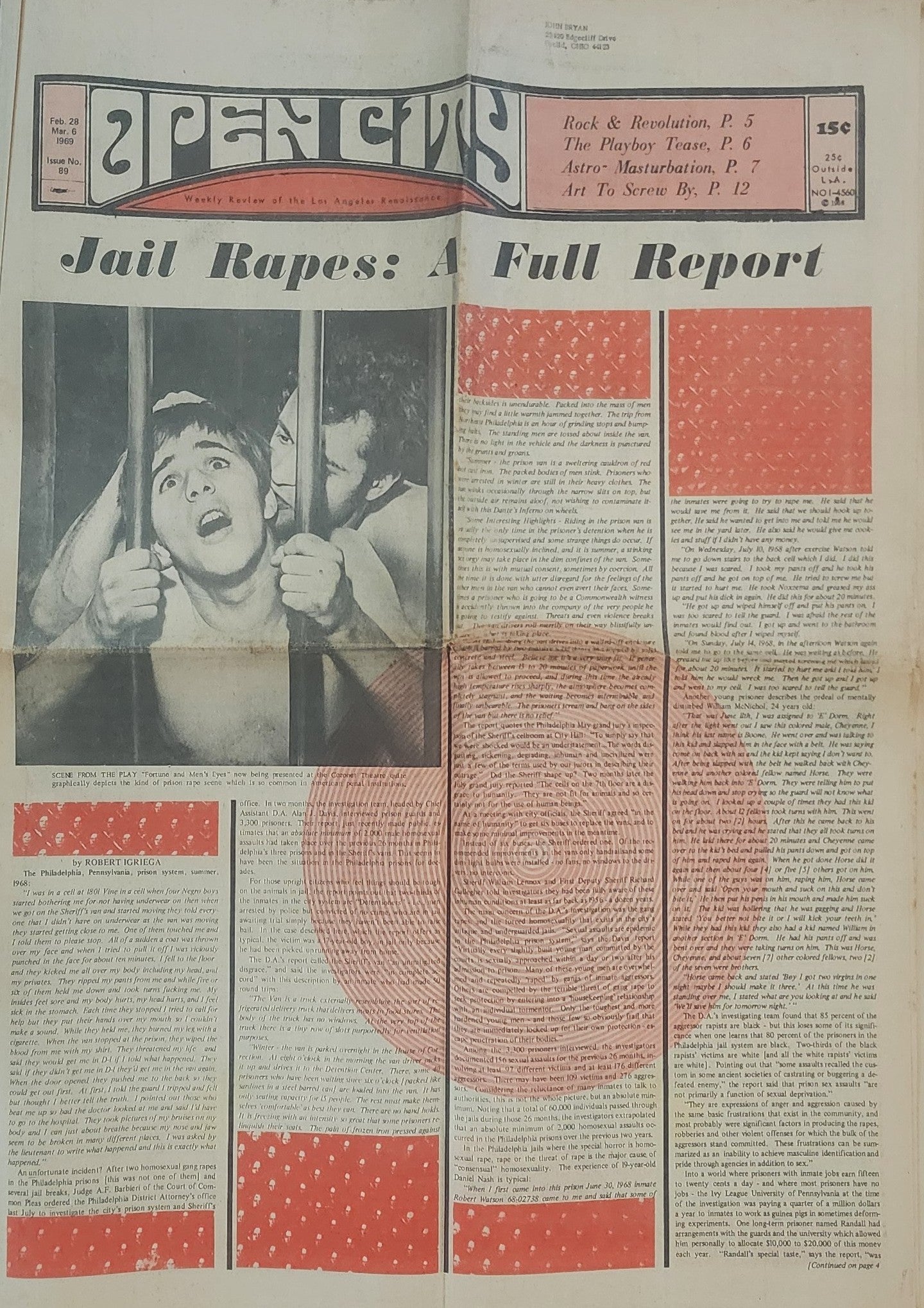 That's No. 89, Feb. 28–Mar. 6, 1969 — Bukowski Notes, Jethro Tull, Warhol's Flesh, GI Resistance, Jail Rapes Investigation