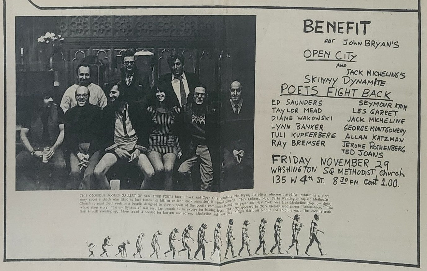 OPEN CITY No. 82, Dec. 13–19, 1968 — Bukowski at the Races, Poets Fight Back Benefit, Ad for The Doors at the LA Forum, Mothers of Invention, Creedence Clearwater Revival