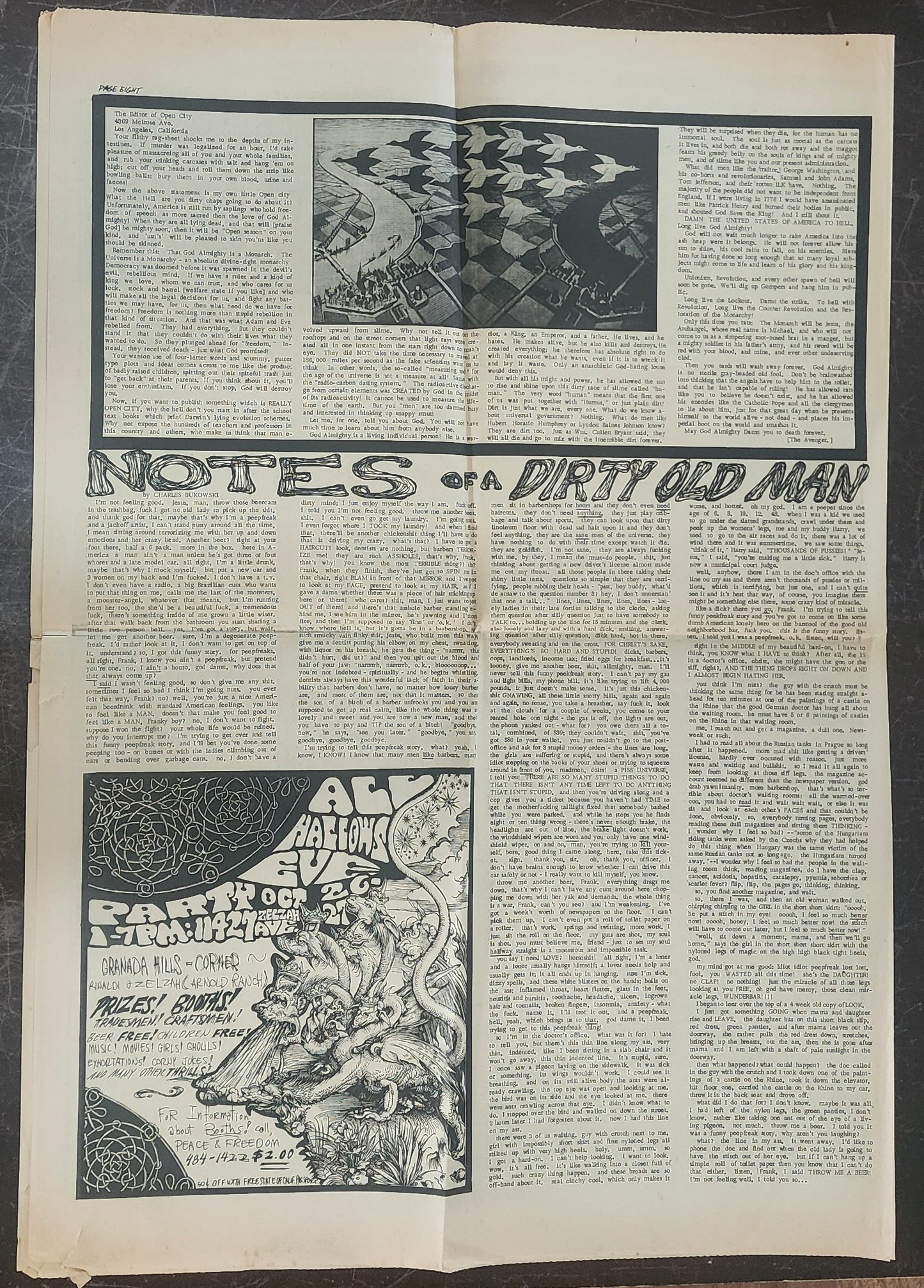 OPEN CITY No. 75, Oct. 25–31, 1968 — Bukowski Notes, How to Blow Up a CIA Office, L.A. Rightist Bombings, Small Faces, John Mayall and Eric Clapton