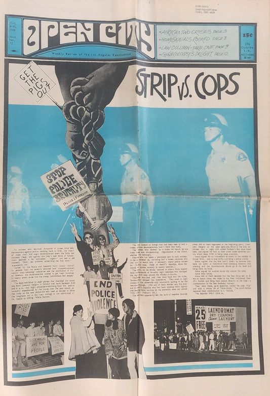 OPEN CITY No. 72, Oct. 4–10, 1968 — Bukowski Notes, The Byrds Sweet Heart of the Rodeo, Donovan at the Hollywood Bowl, Andy Warhol, Strip vs. Cops