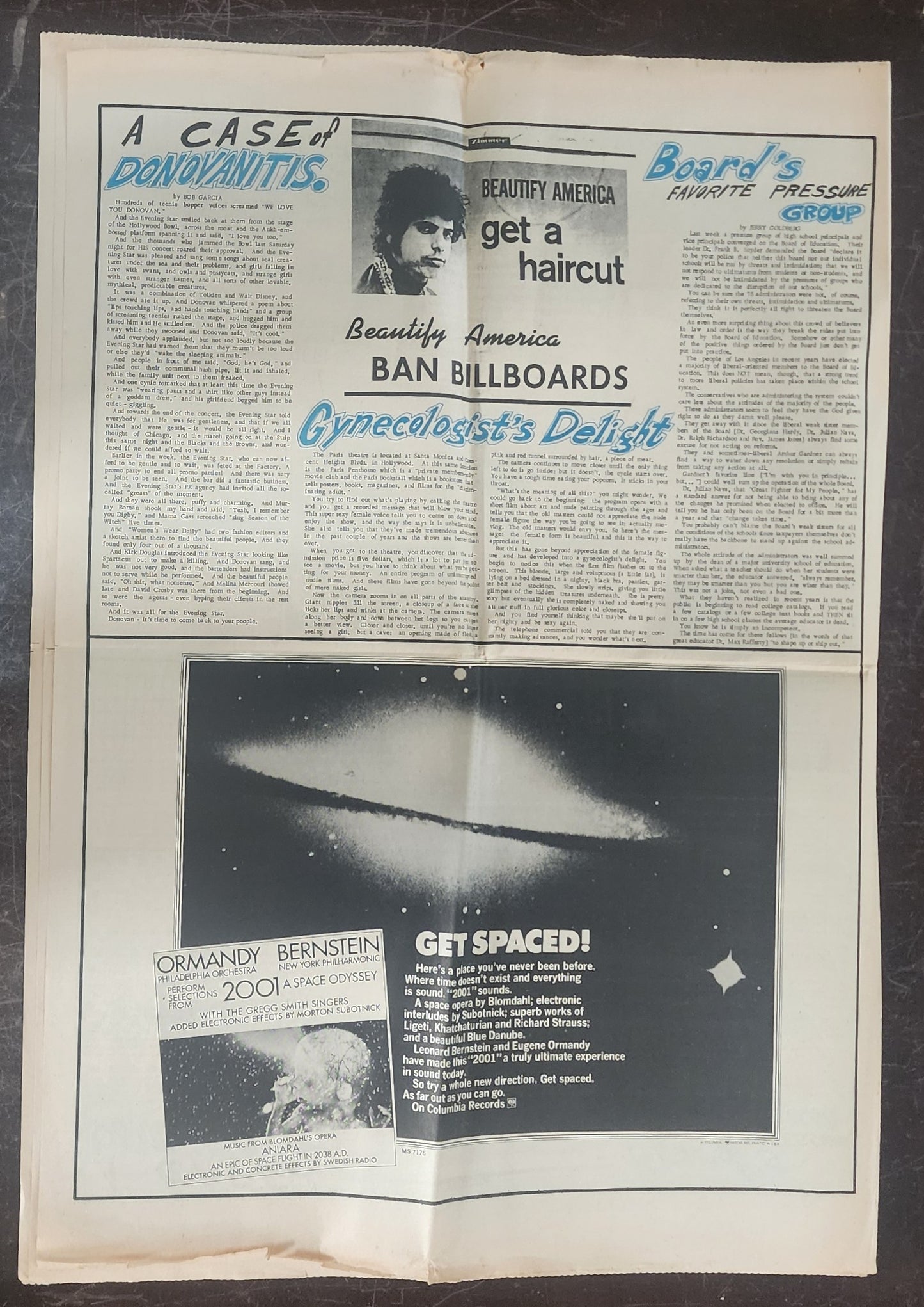 OPEN CITY No. 72, Oct. 4–10, 1968 — Bukowski Notes, The Byrds Sweet Heart of the Rodeo, Donovan at the Hollywood Bowl, Andy Warhol, Strip vs. Cops