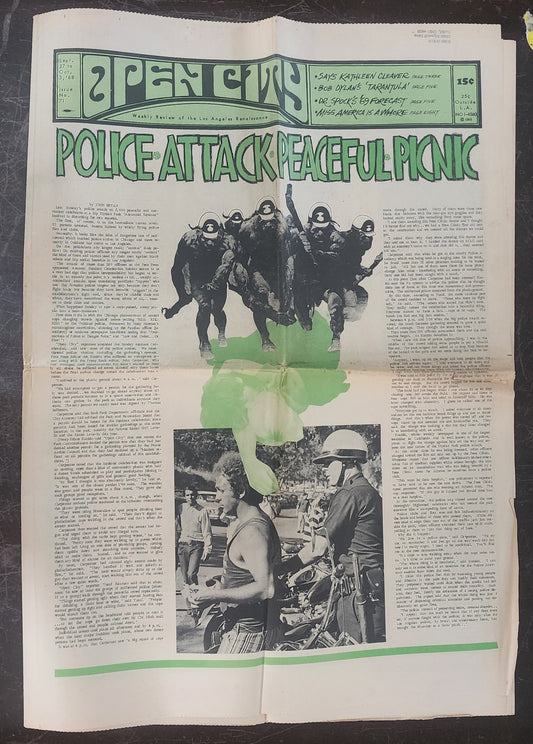 OPEN CITY No. 71, Sept. 27–Oct. 3, 1968 — Bukowski Notes, Bob Dylan's Tarantula, Dr. Spock on Nixon, Police Attack Elysian Park, Procol Harum
