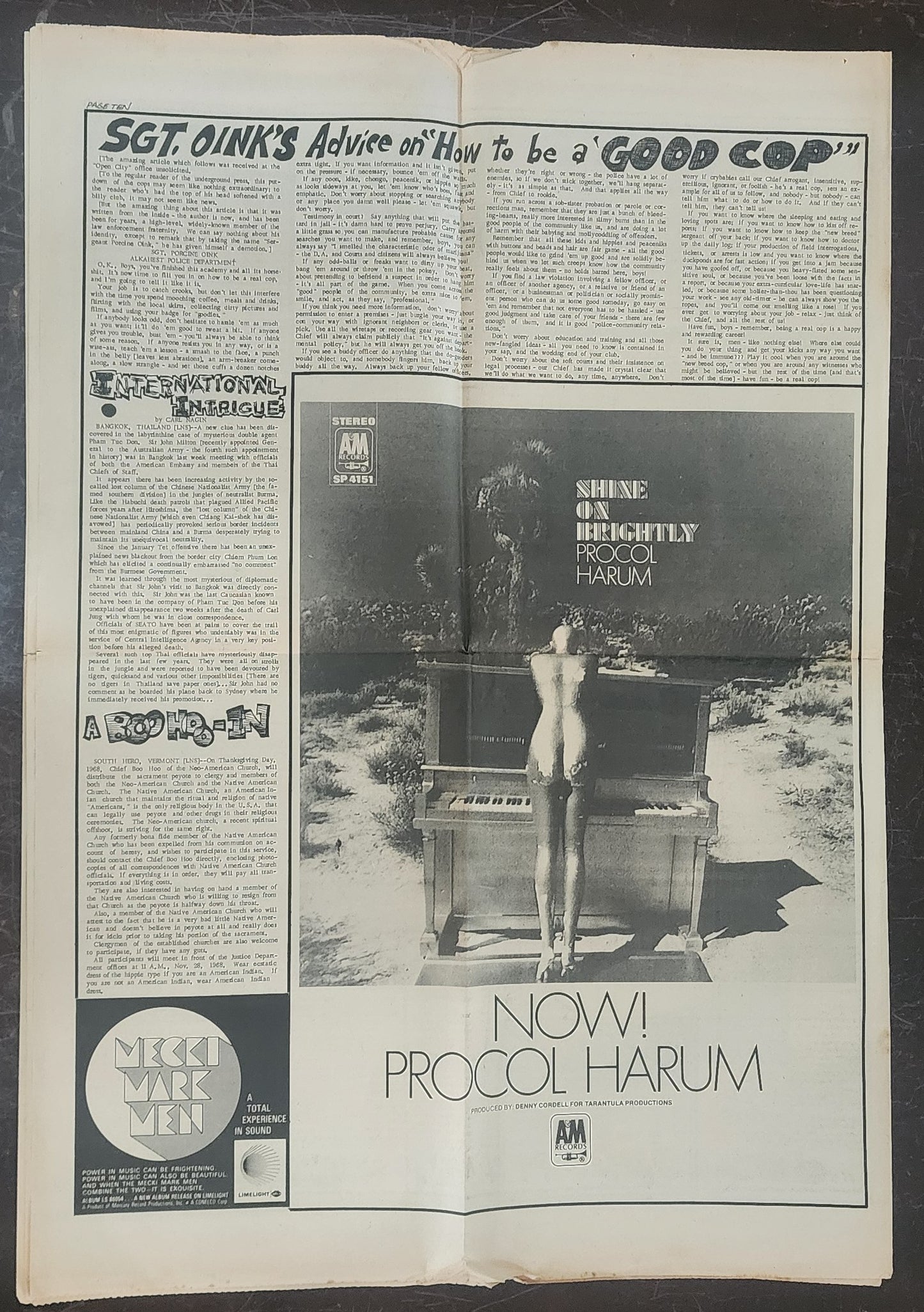 OPEN CITY No. 70, Sept. 20–26, 1968 — Bukowski Notes, L.A.'s Secret Political Police, Quicksilver Messenger Service, Ravi Shankar, Procol Harum
