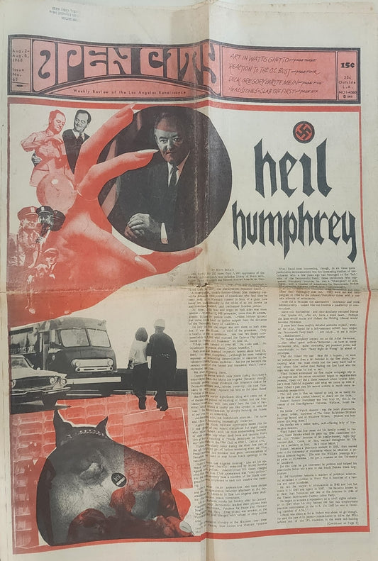 OPEN CITY No. 63, Aug. 2–8, 1968 — Bukowski Notes, Newport Pop Festival, Jefferson Airplane, Grateful Dead, The Byrds, Canned Heat, Heil Humphrey