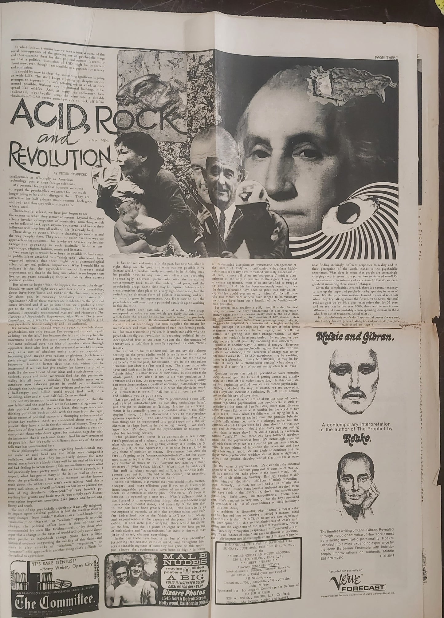 OPEN CITY No. 56, June 14–20, 1968 — Bukowski Front Page on the RFK Assassination, Joni Mitchell, Leonard Cohen, Acid Rock and Revolution