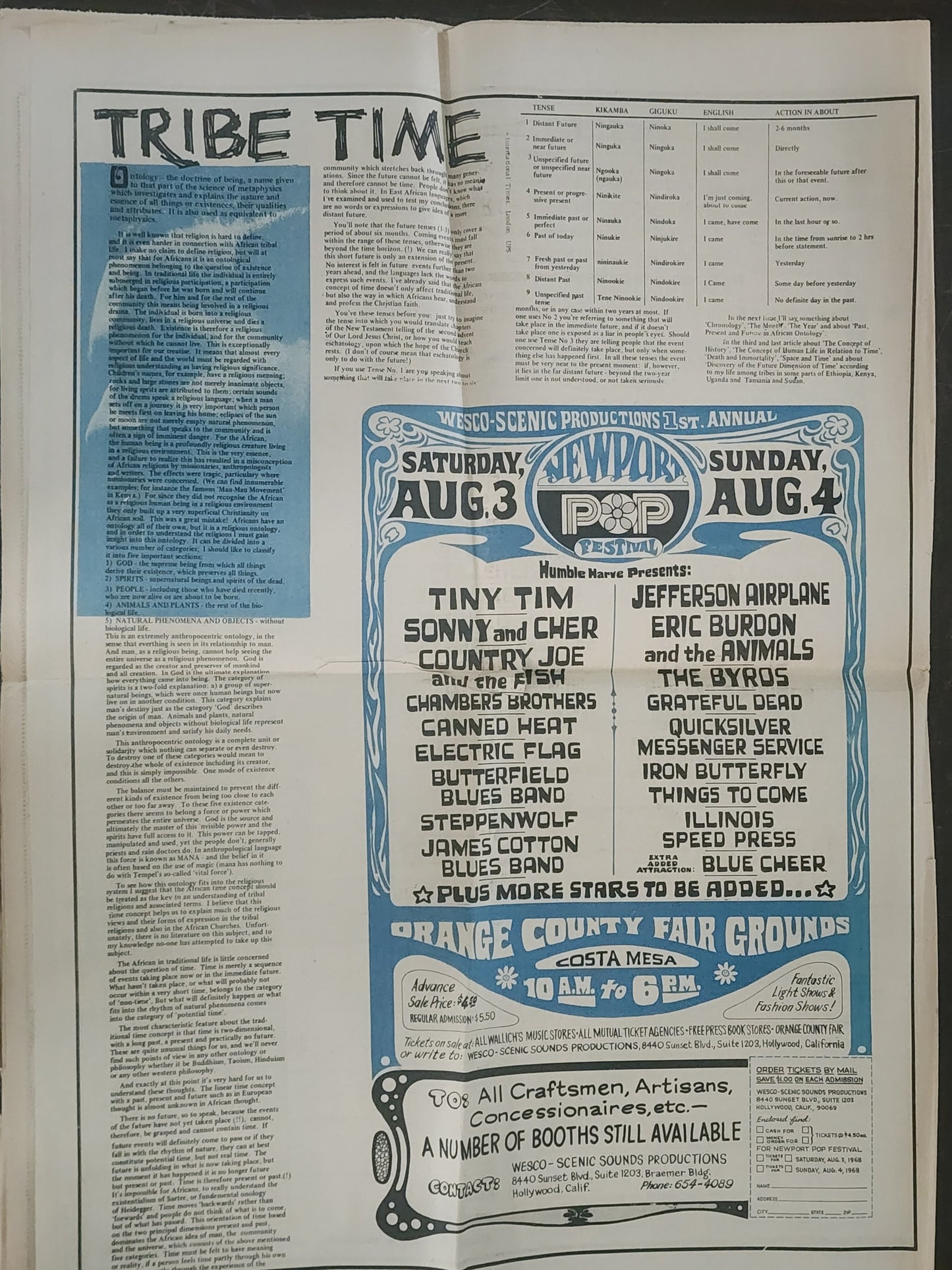 OPEN CITY No. 62, July 26–Aug. 1, 1968 — Bukowski on Neal Cassady, Cops Bust Open City, Pink Floyd, Newport Pop Festival, Richard Pryor