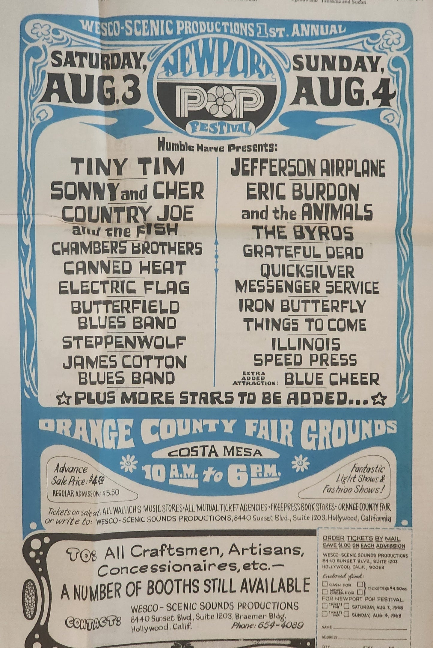 OPEN CITY No. 62, July 26–Aug. 1, 1968 — Bukowski on Neal Cassady, Cops Bust Open City, Pink Floyd, Newport Pop Festival, Richard Pryor
