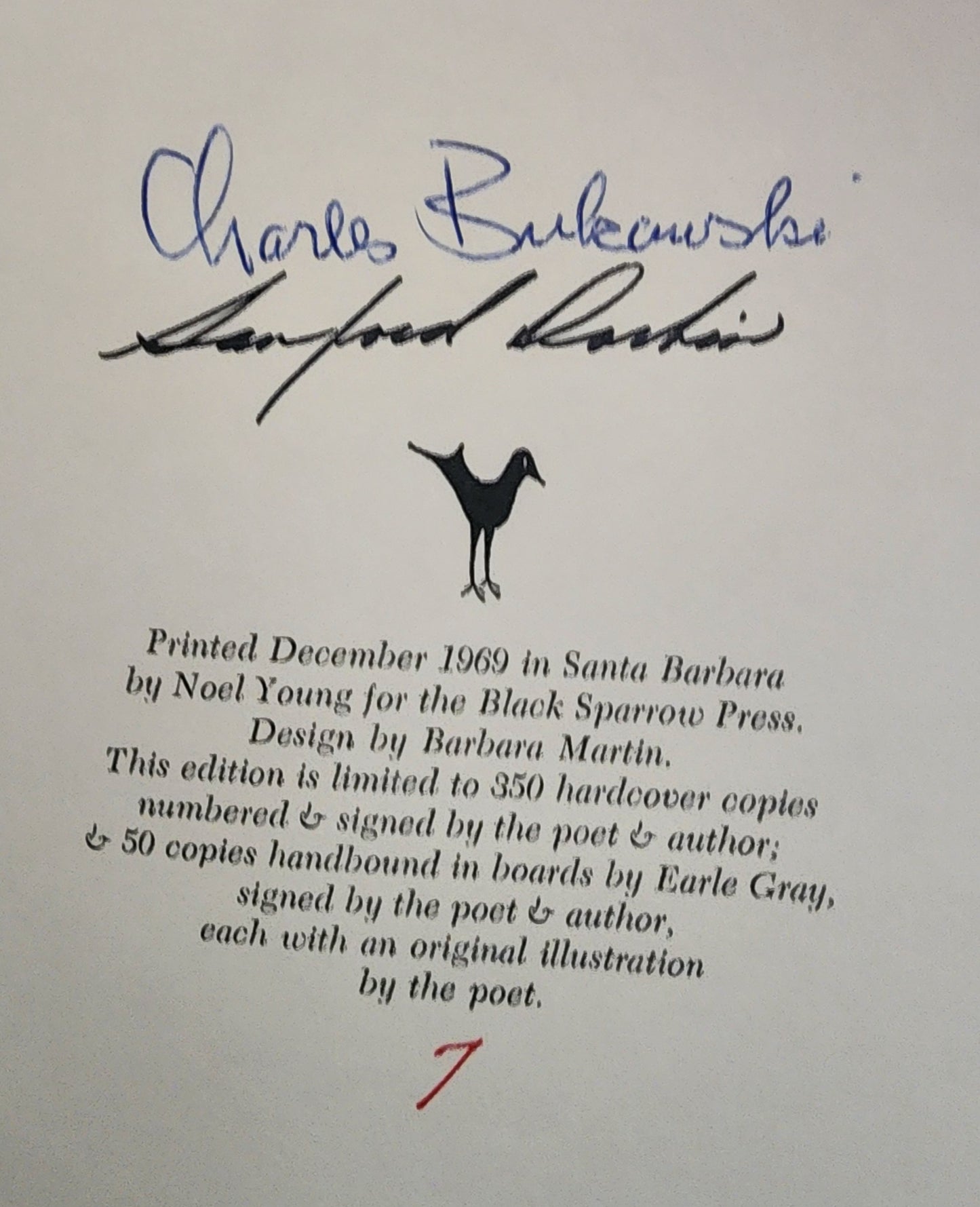 A Bibliography of Charles Bukowski –  #7/50 with Painting