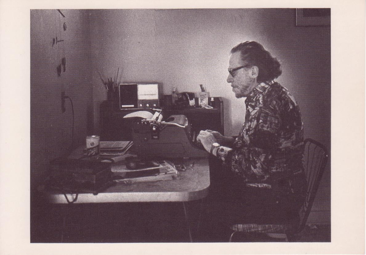 Post Card Featuring Charles Bukowski by Joan Levine Gannij