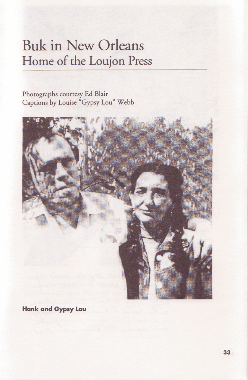 Sure # 7: Charles Bukowski Drawings, 1 Letter, 5 Photographs