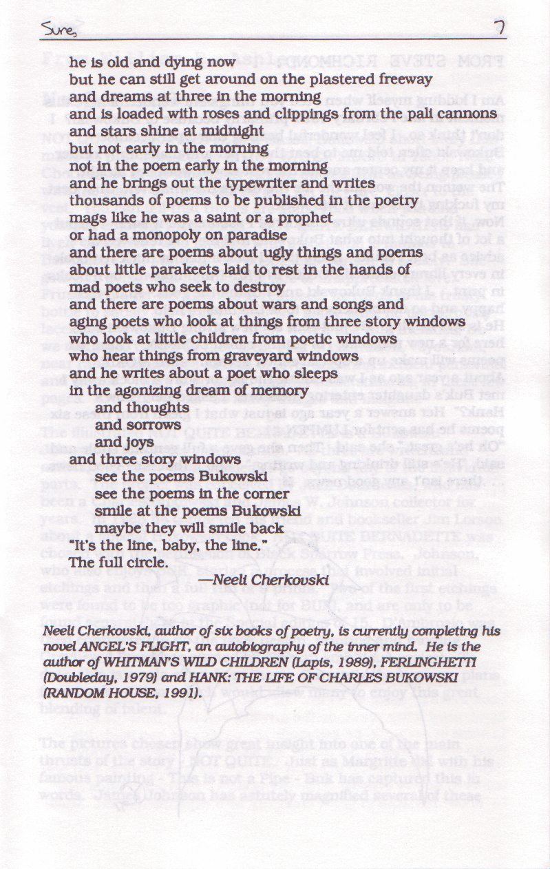 Sure 1: The Charles Bukowski Newsletter (1991)