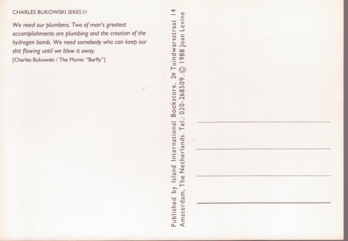 Bukowski 5 Postcards (First Edition) with Photographs and Drawing