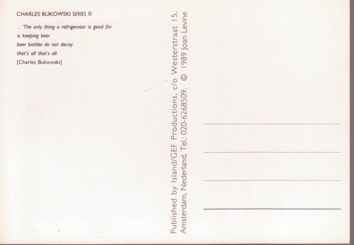 Bukowski 5 Postcards (Second Edition) with Photographs Credited to Joan Gannij