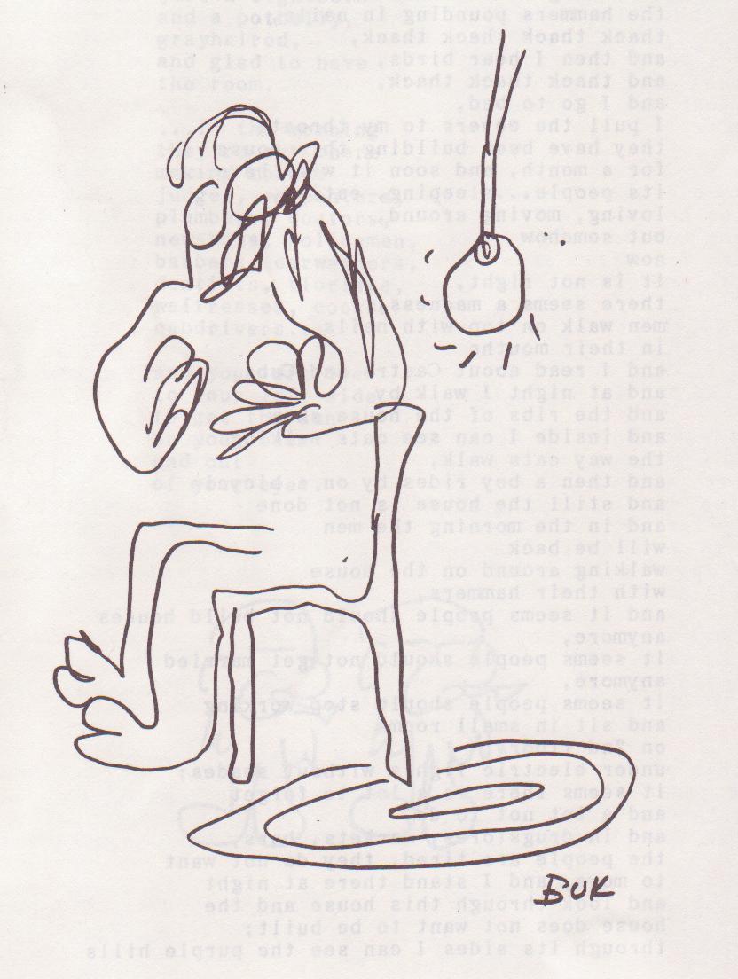 All’s Normal Here: Signed with Drawing by Charles Bukowski (#17/27)