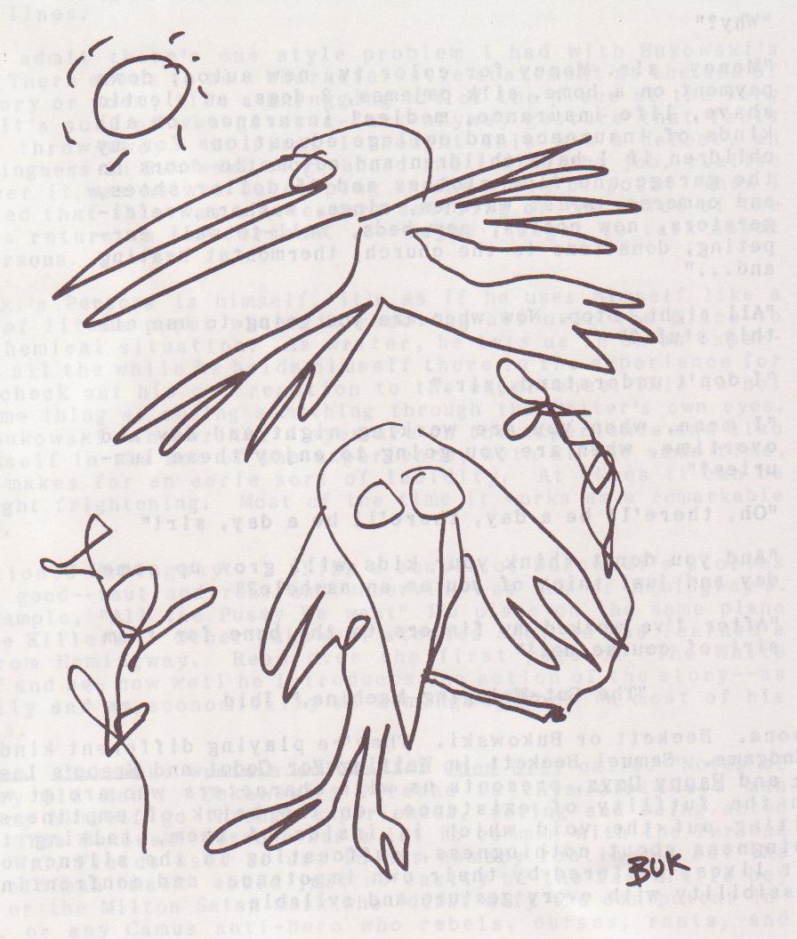 All’s Normal Here: Signed with Drawing by Charles Bukowski (#17/27)