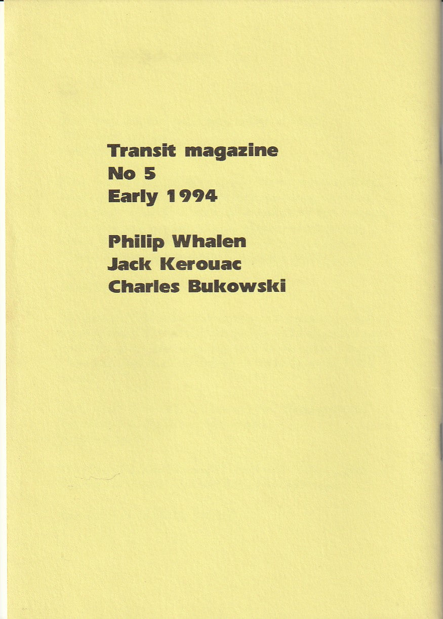 Transit 5 -- Three Uncollected Poems, One First Appearance Poem by Charles Bukowski