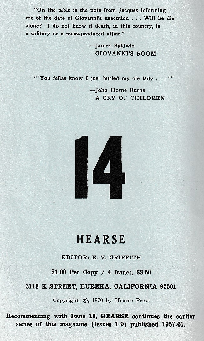 Hearse 14 -- First Appearance of Sheets (1970)