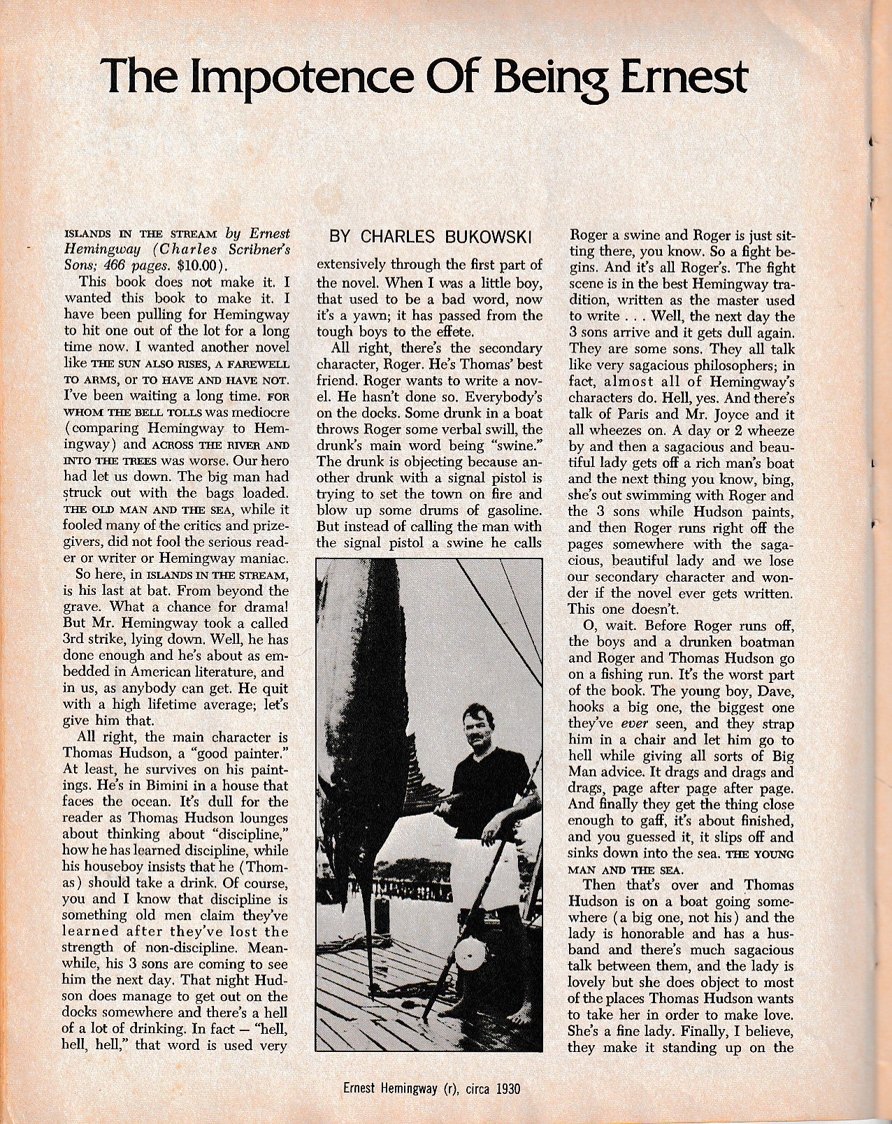 Coast Vol. 11 -- Charles Bukowski Reviews Ernest Hemmingway Novel (1970)