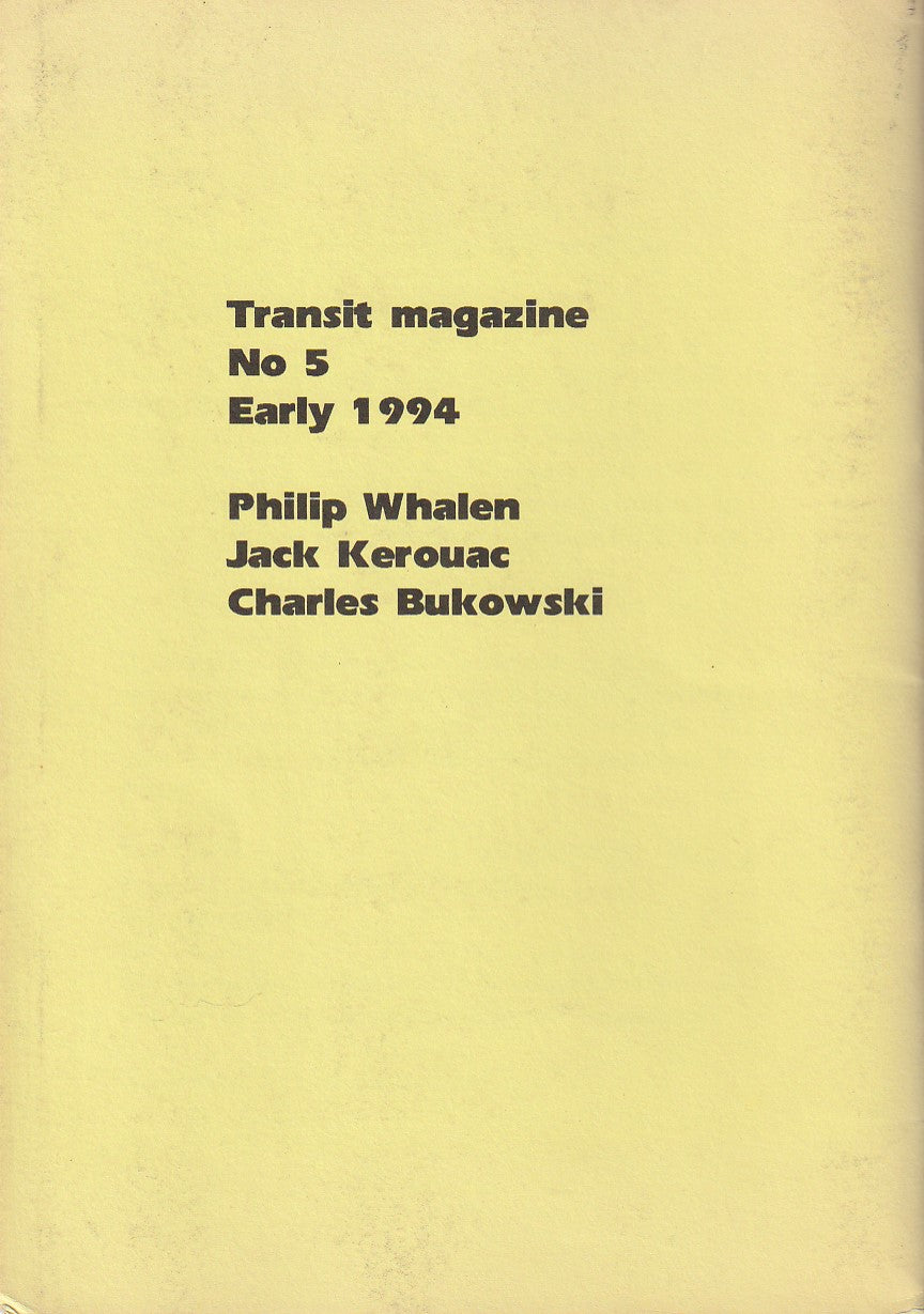 Transit 5 -- Three Uncollected Poems, One First Appearance Poem by Charles Bukowski (1994)