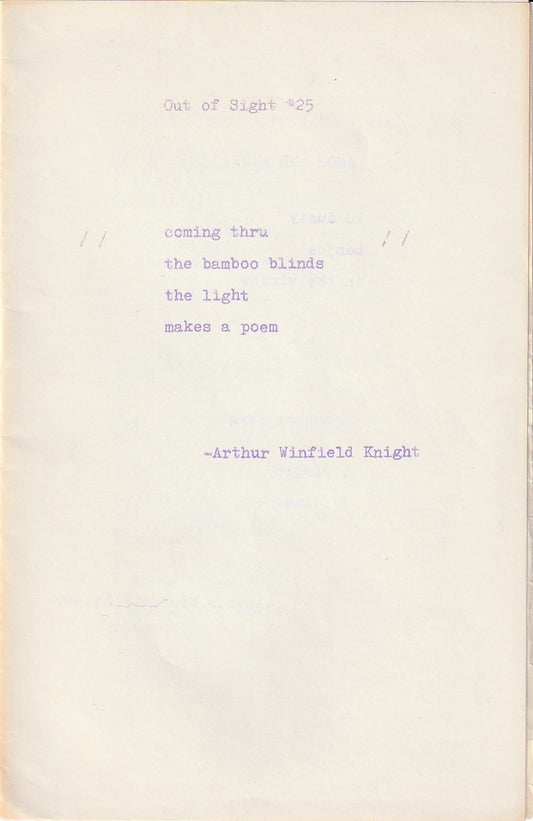 Out of Sight Library, Not in Fogel: One Charles Bukowski Poem (1972)